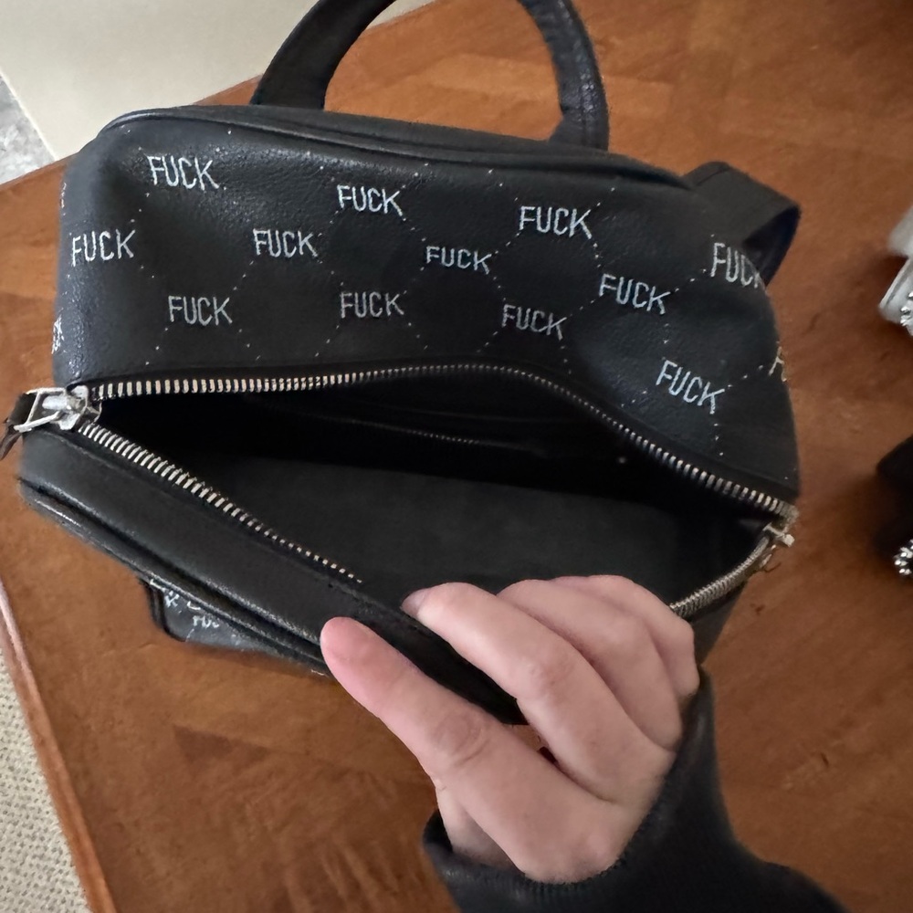 Fourgunsdown F*ck Leather Backpack - Picture 2 of 4